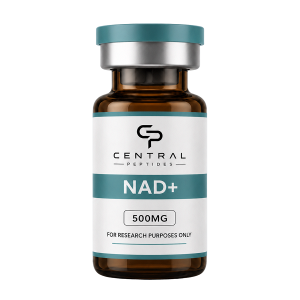 NAD+ 500mg research peptide vial by Central Peptides
