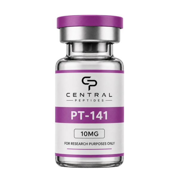 PT-141 10mg research peptide vial by Central Peptides