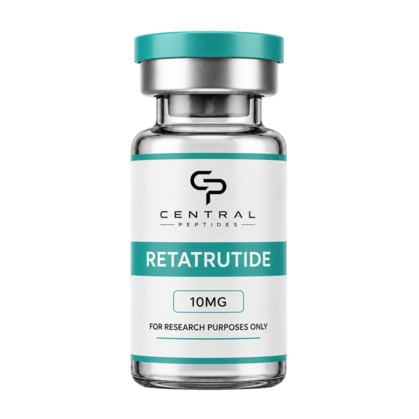 Retatrutide 10mg research peptide vial by Central Peptides