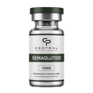 Semaglutide 10mg research peptide vial by Central Peptides
